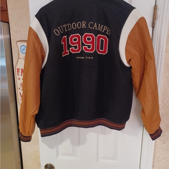 Brand Nee H&M Black and Brown Varsity Jacket - Picture 2 of 3